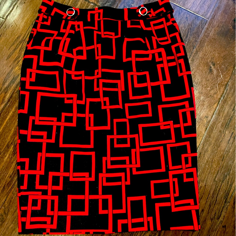 Woman’s red & black pencil skirt